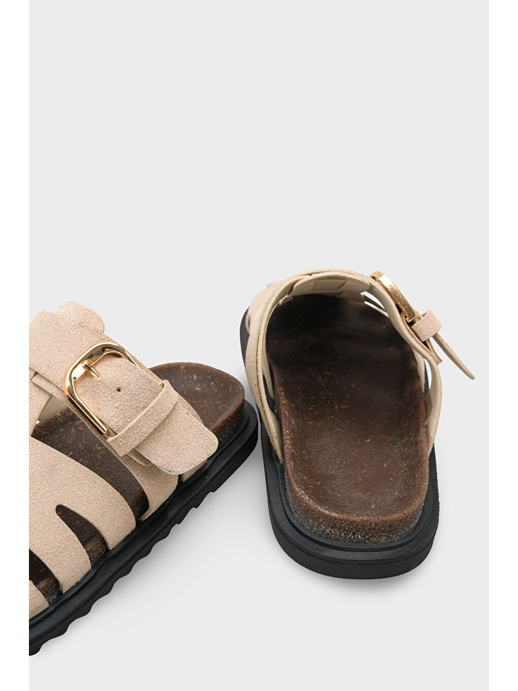 Bej Abbie Gladyatör Tokalı Kadın Terlik-3