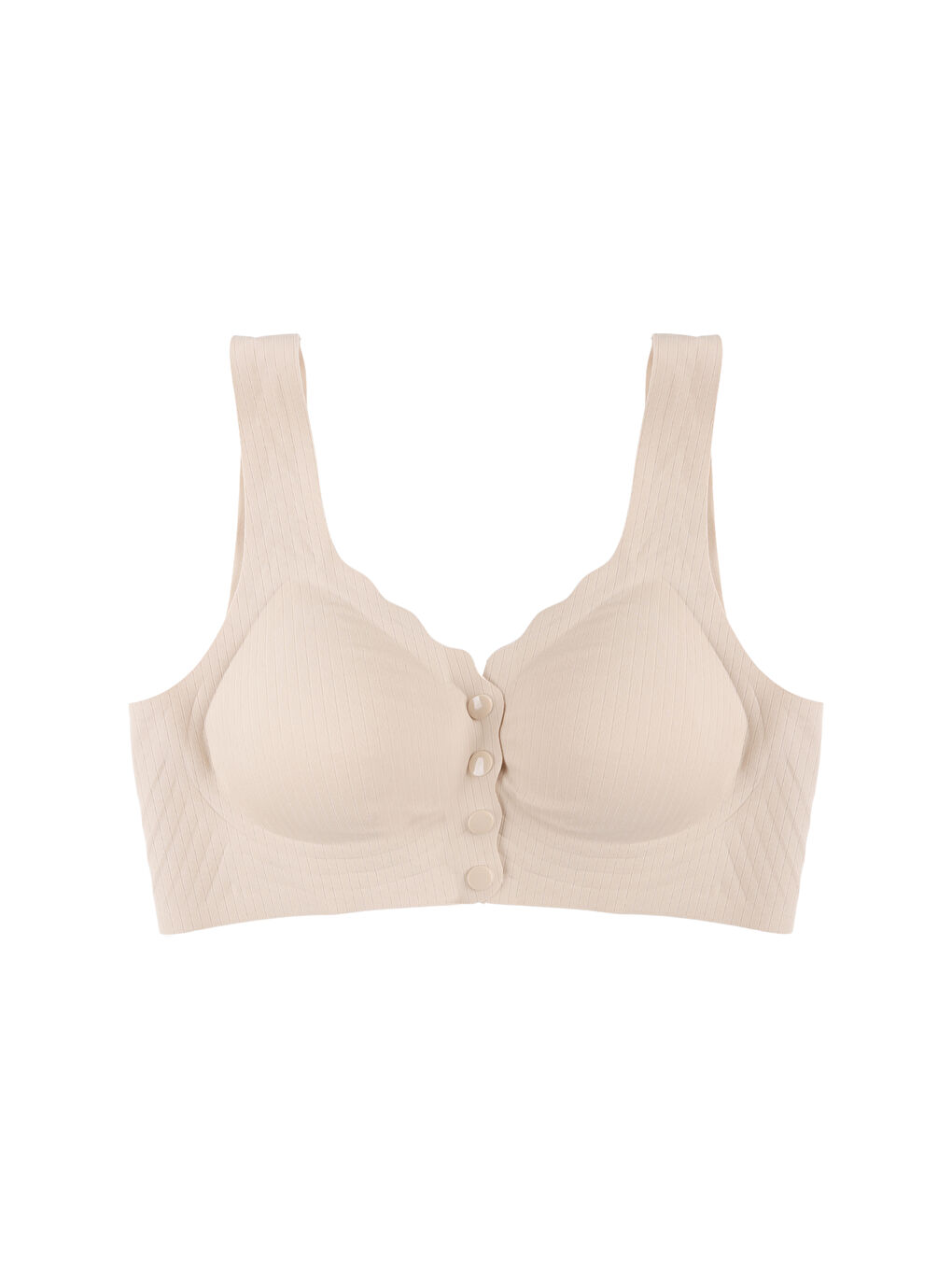 Ekru Balensiz Lazer Dikişsiz Kaplı Önden Kopçalı Sütyen Büstiyer