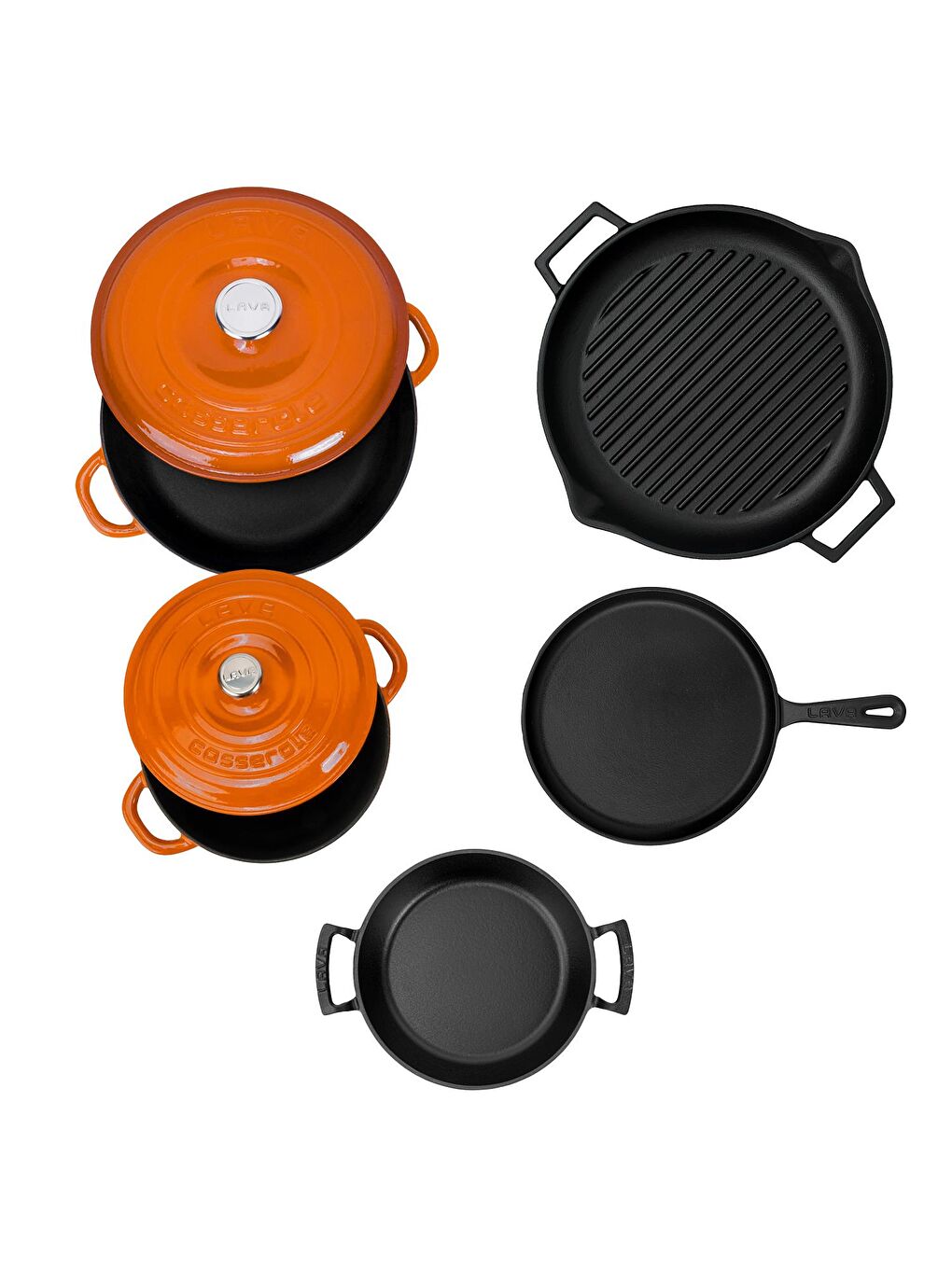 Turuncu Döküm 5x Trendy Serisi 8 Parça Tencere & Tava Seti-3