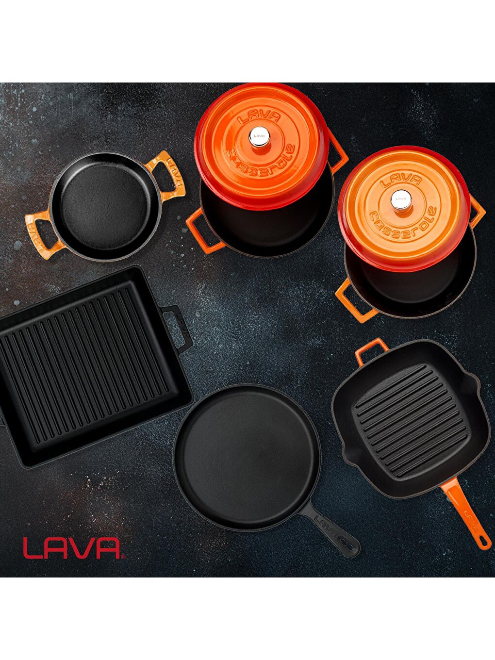 Turuncu Döküm 5x Trendy Serisi 8 Parça Tencere & Tava Seti-7