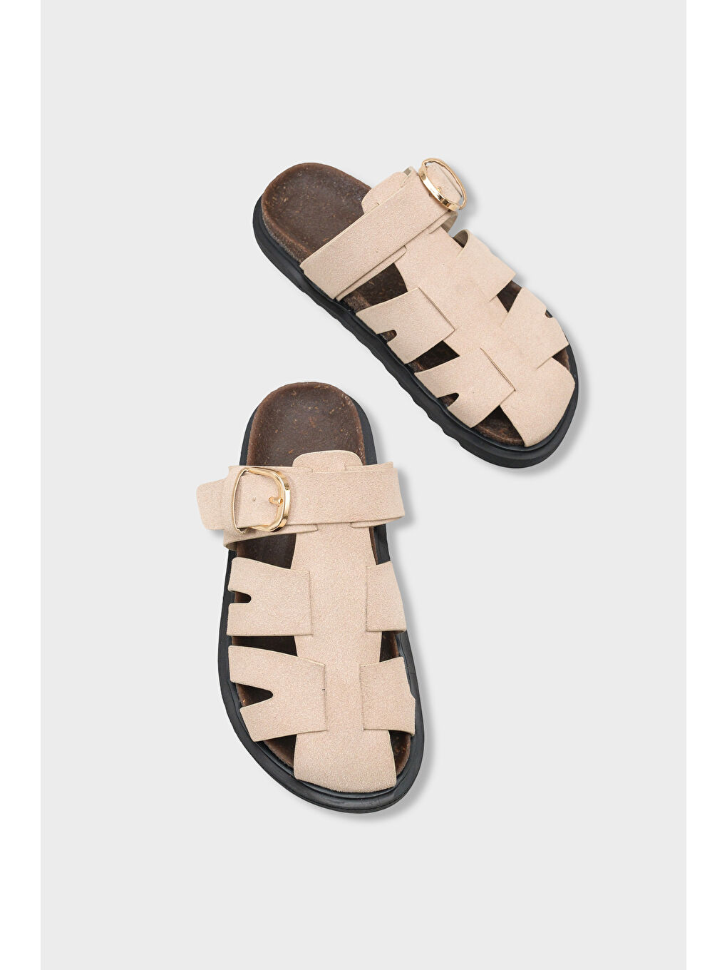 Bej Abbie Gladyatör Tokalı Kadın Terlik-5