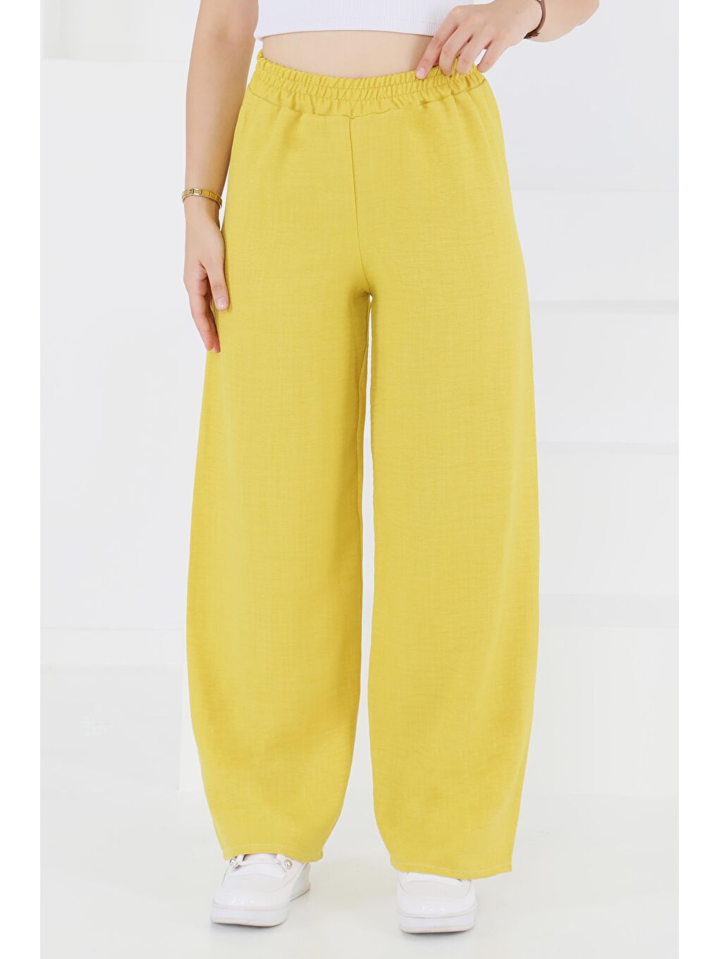 Beli Lastikli Salaş Pantolon Yağ Yeşili - 27461-1