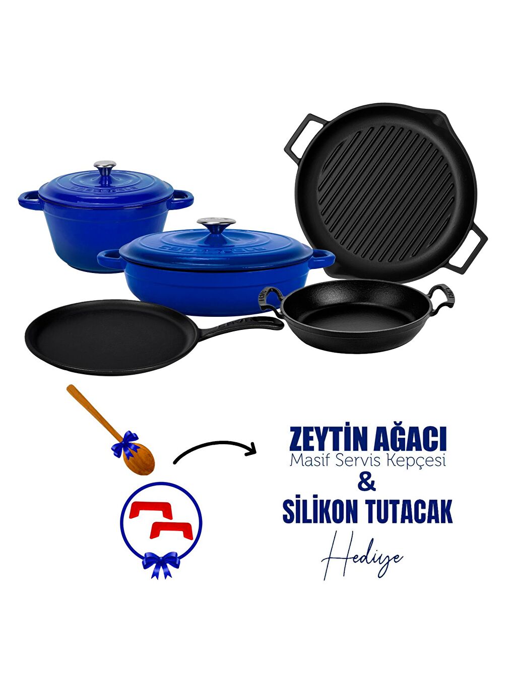 Mavi Döküm 5x Trendy Serisi 8 Parça Tencere & Tava Seti