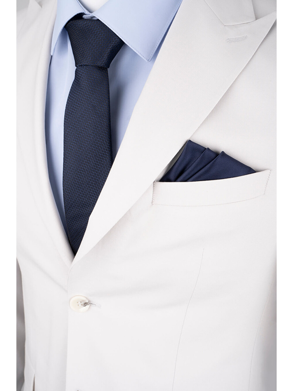 Gri Slim Fit Sivri Yaka Klasik Takım Elbise-2