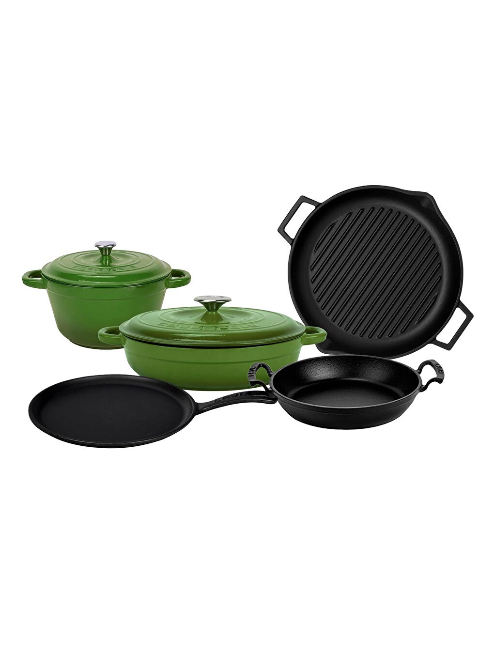 Yeşil Döküm 5x Trendy Serisi 8 Parça Tencere & Tava Seti-1