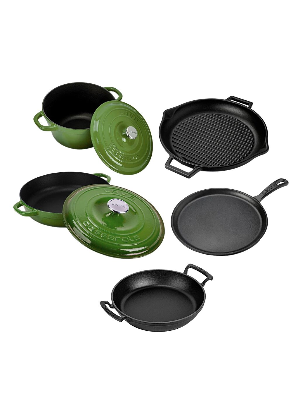 Yeşil Döküm 5x Trendy Serisi 8 Parça Tencere & Tava Seti-2