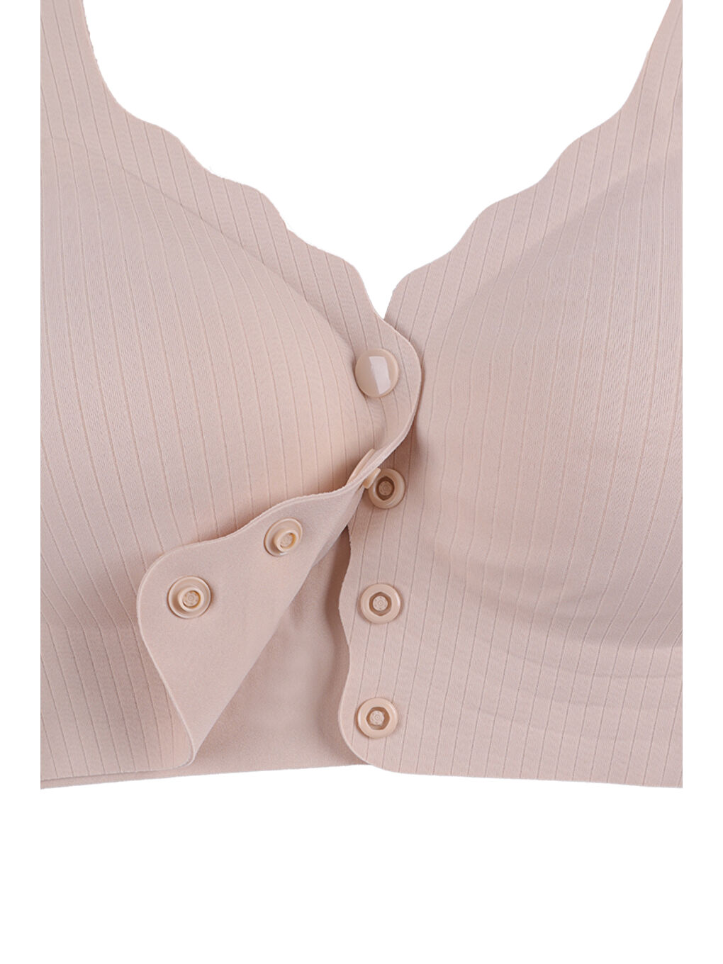 Ekru Balensiz Lazer Dikişsiz Kaplı Önden Kopçalı Sütyen Büstiyer-3