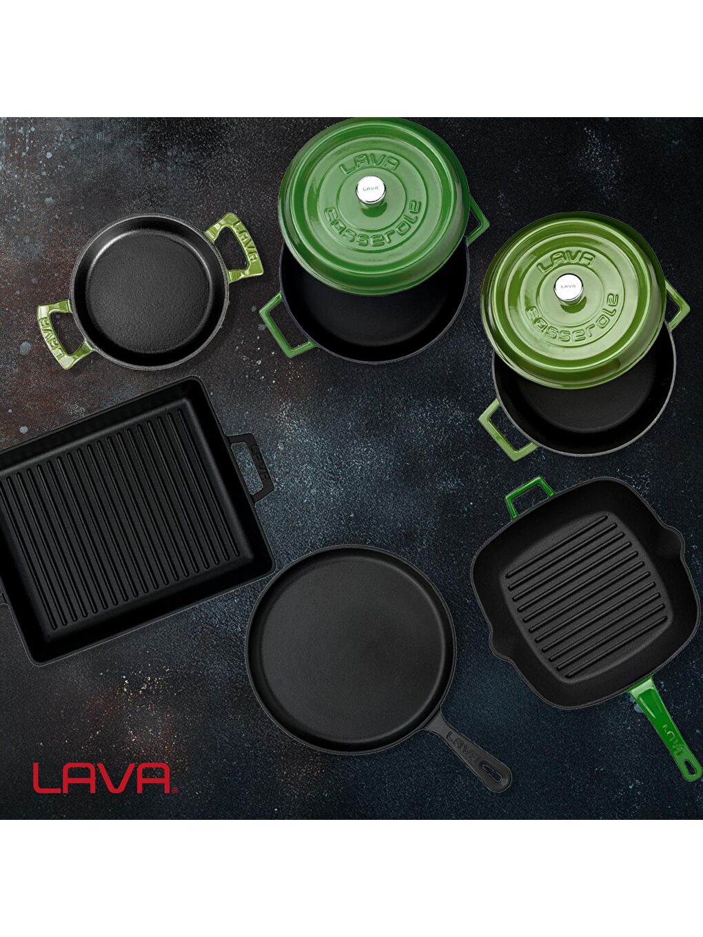 Yeşil Döküm 5x Trendy Serisi 8 Parça Tencere & Tava Seti-7