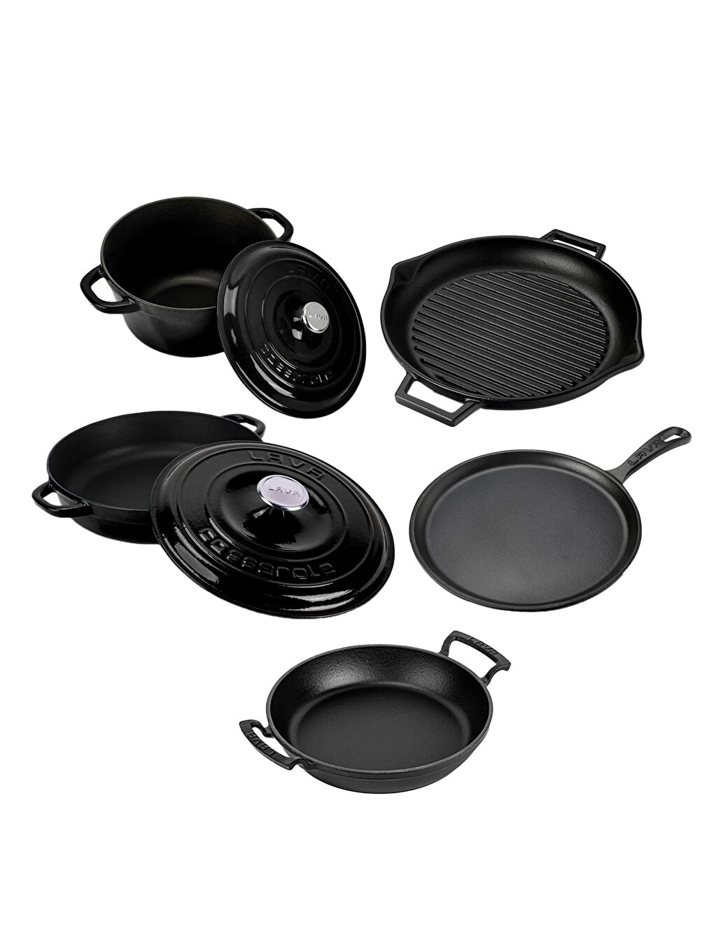 Siyah Döküm 5x Trendy Serisi 8 Parça Tencere & Tava Seti-2