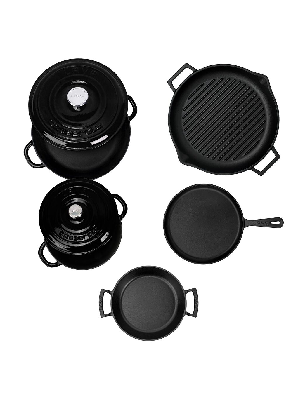 Siyah Döküm 5x Trendy Serisi 8 Parça Tencere & Tava Seti-3