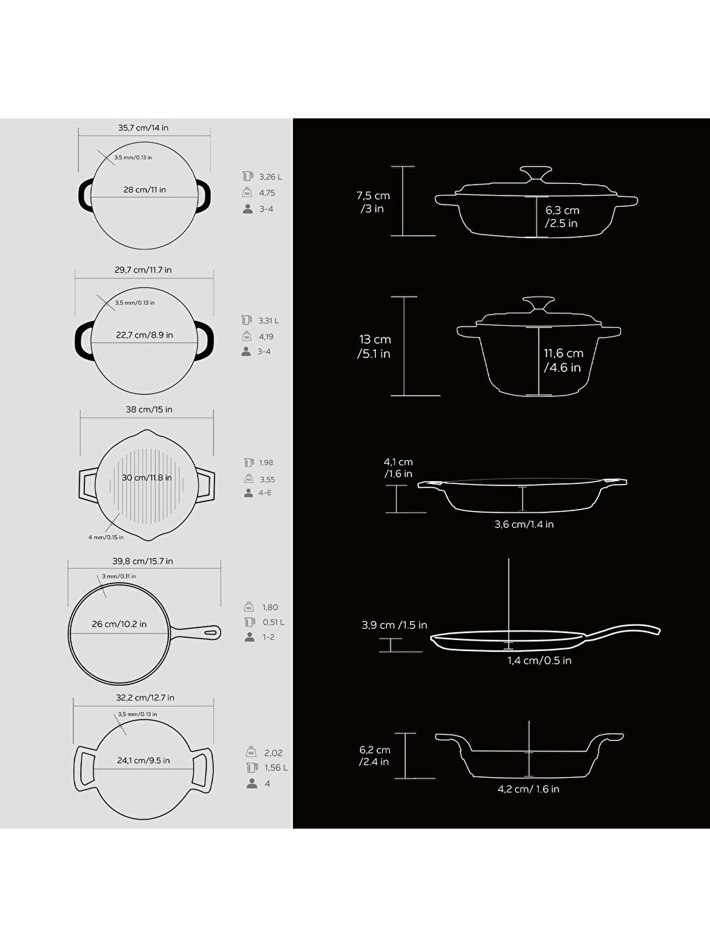 Siyah Döküm 5x Trendy Serisi 8 Parça Tencere & Tava Seti-5