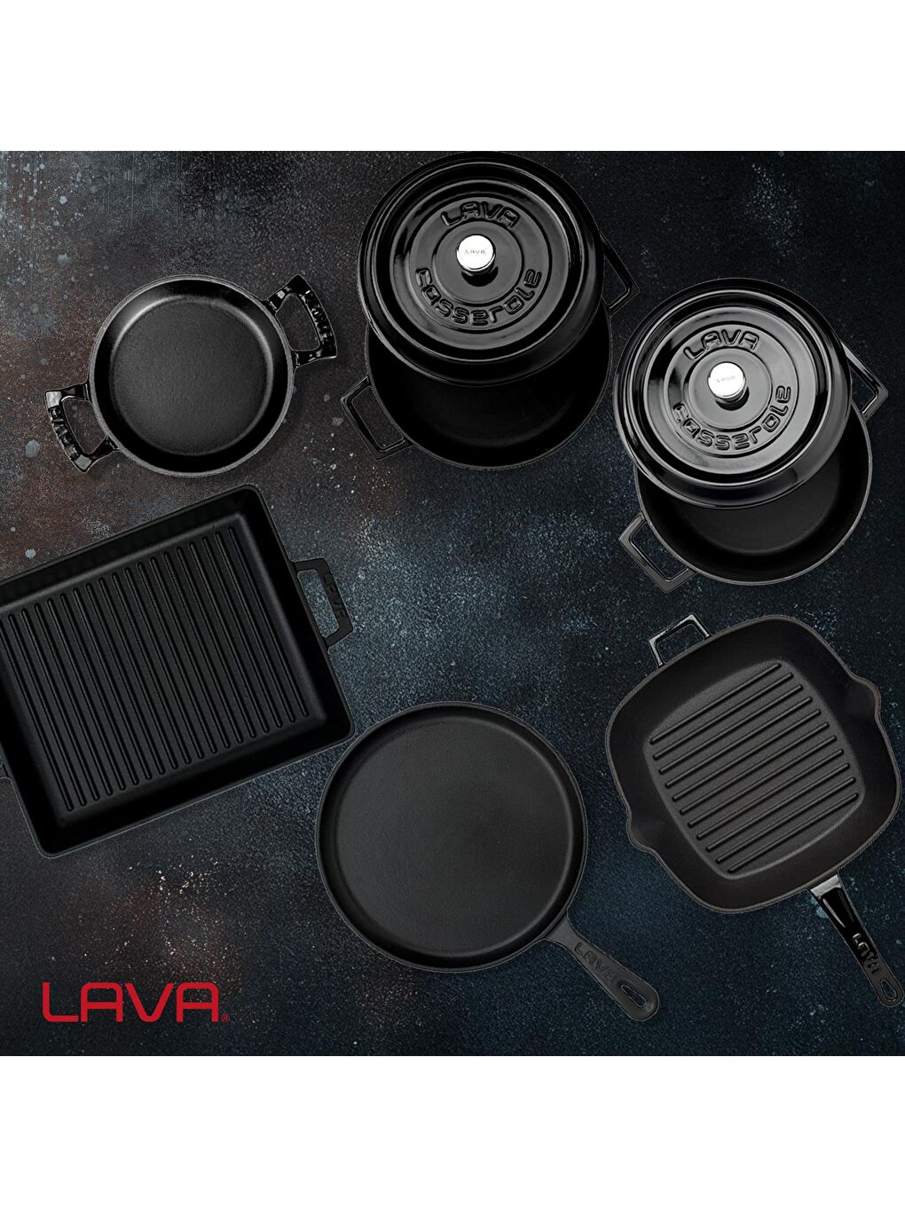 Siyah Döküm 5x Trendy Serisi 8 Parça Tencere & Tava Seti-7