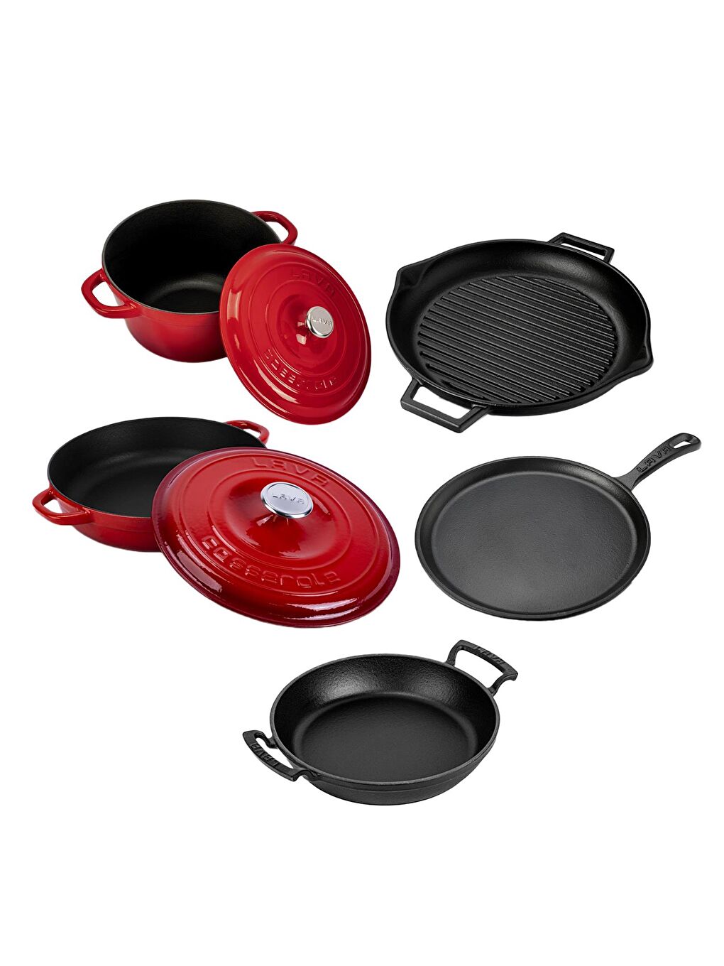 Kırmızı Döküm 5x Trendy Serisi 8 Parça Tencere & Tava Seti-2