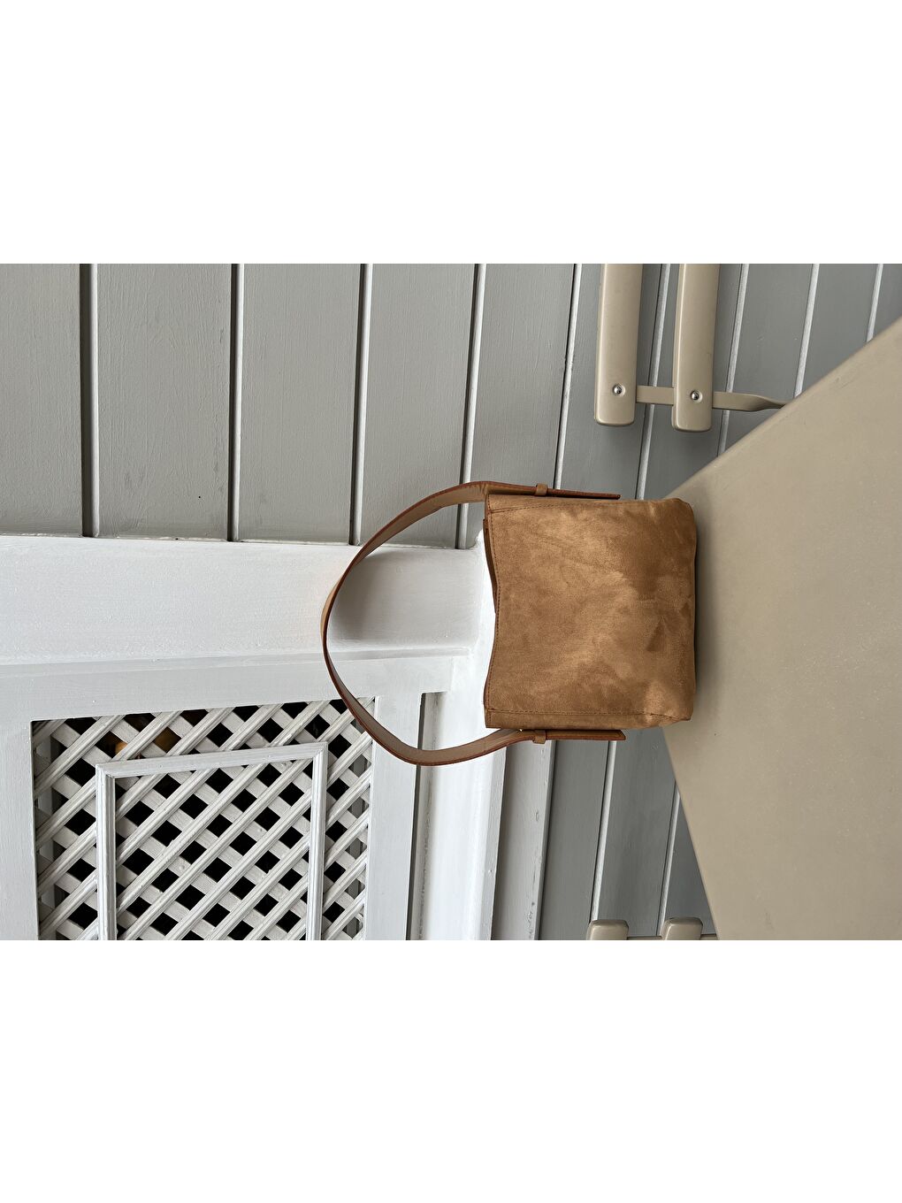 Kahverengi Süet Kadın Kol Çanta Dustin Taba