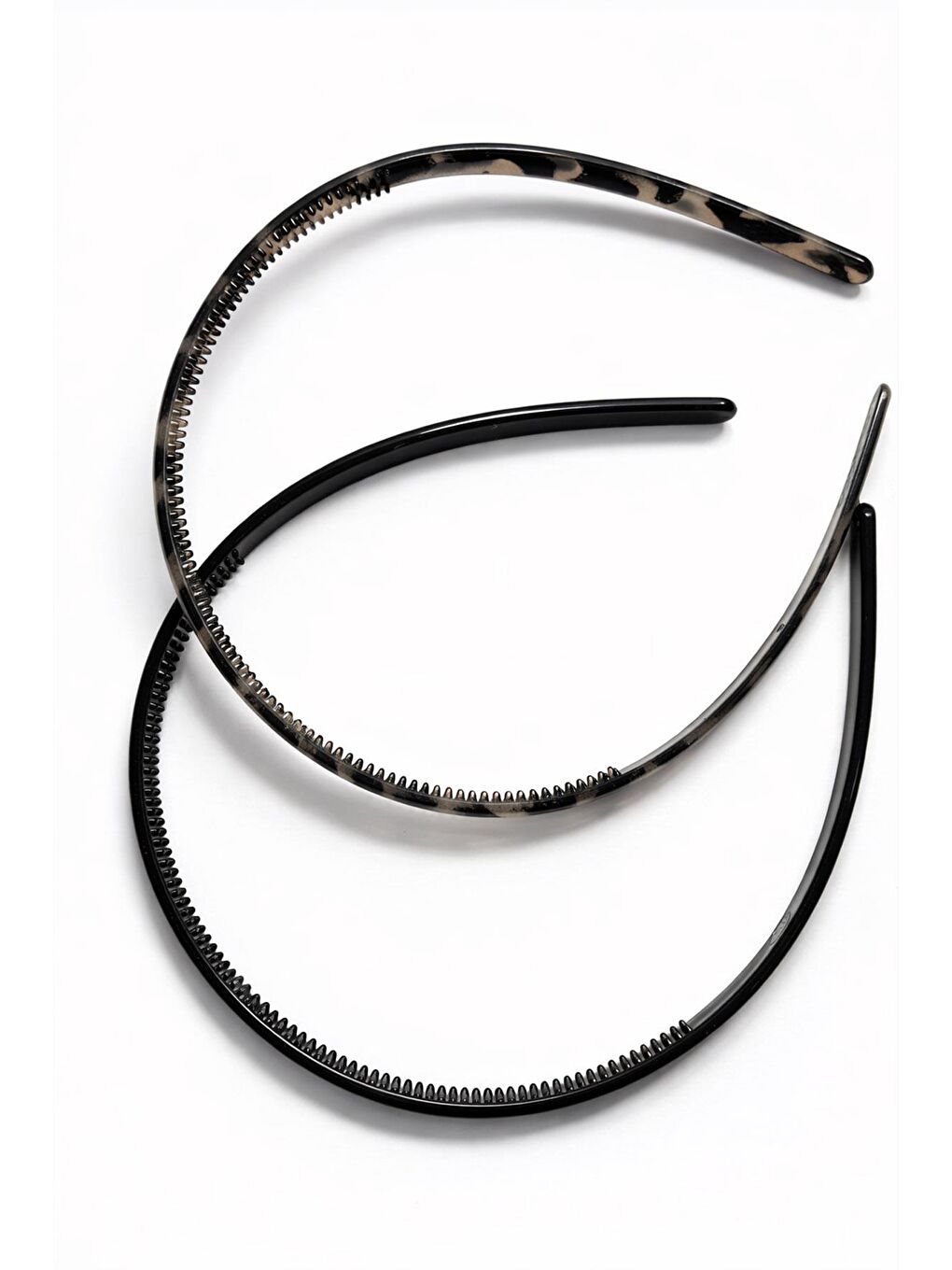 Kaplumbağa Sırtı Gri ve Düz Siyah İnce Asetat Taç -2 Adet-1