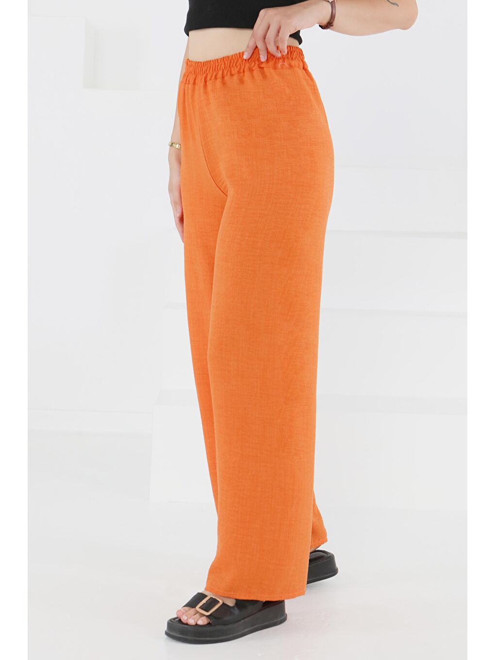 Beli Lastikli Salaş Pantolon Turuncu - 27461-2