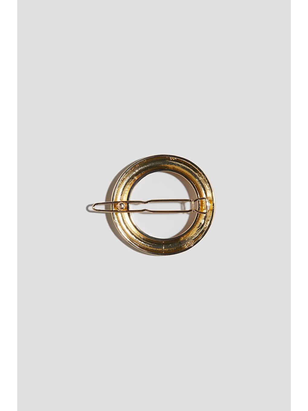 Sarı Bold Yuvarlak Metal Klipsli Toka-2