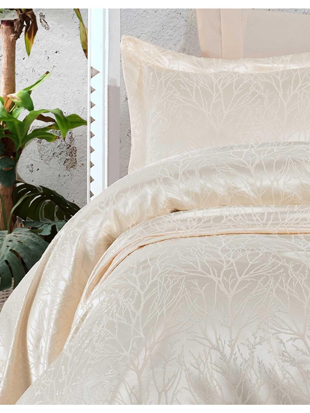 Bej Yatak Örtüsü Takımı Çift Kişilik Mucize Cappuccino (220x240 cm)-1