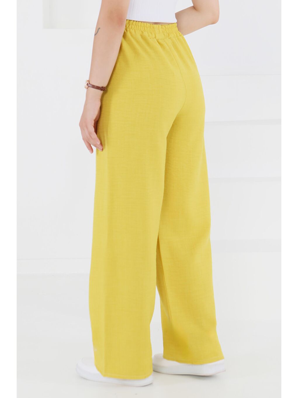 Beli Lastikli Salaş Pantolon Yağ Yeşili - 27461-4