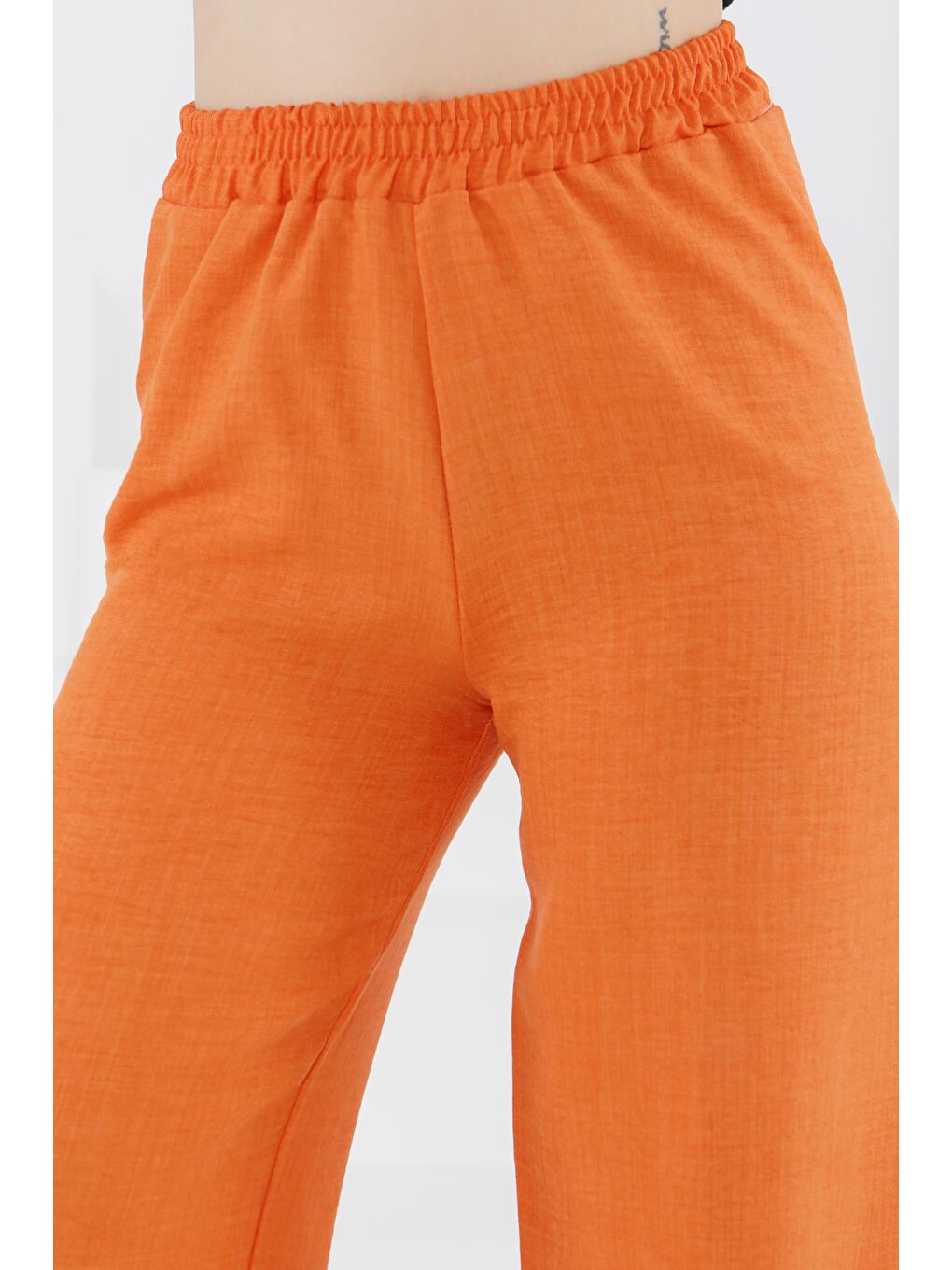 Beli Lastikli Salaş Pantolon Turuncu - 27461-3