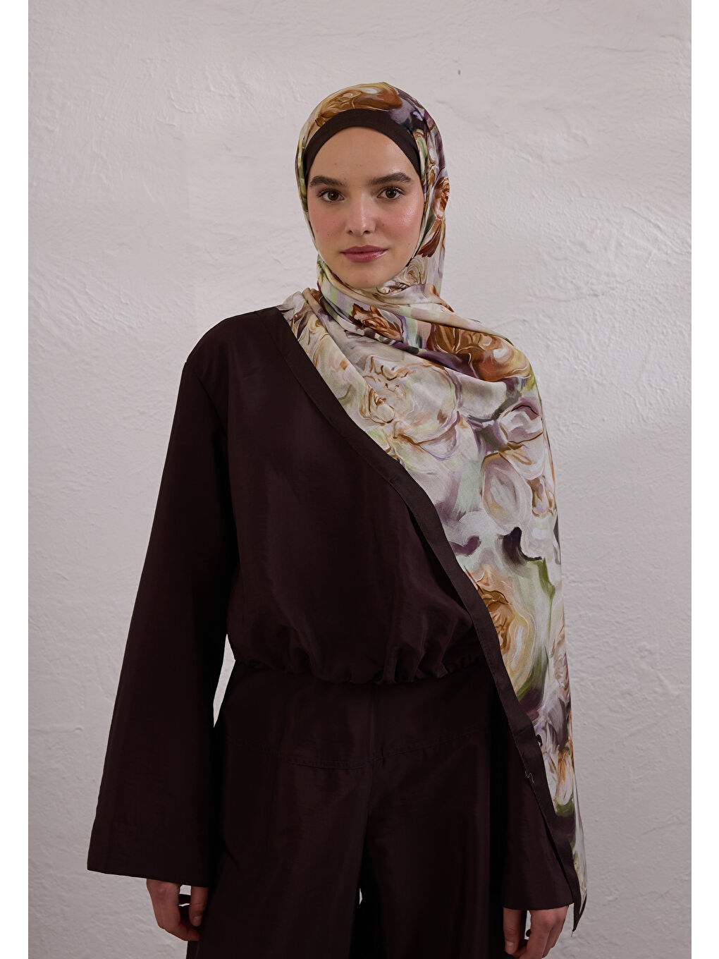 Kırmızı Nerıssa Desen Rami Şal Erik Çürüğü