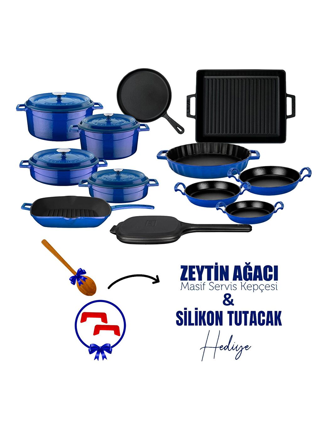 Mavi Döküm 12x Trendy Serisi 17 Parça Tencere & Tava Seti