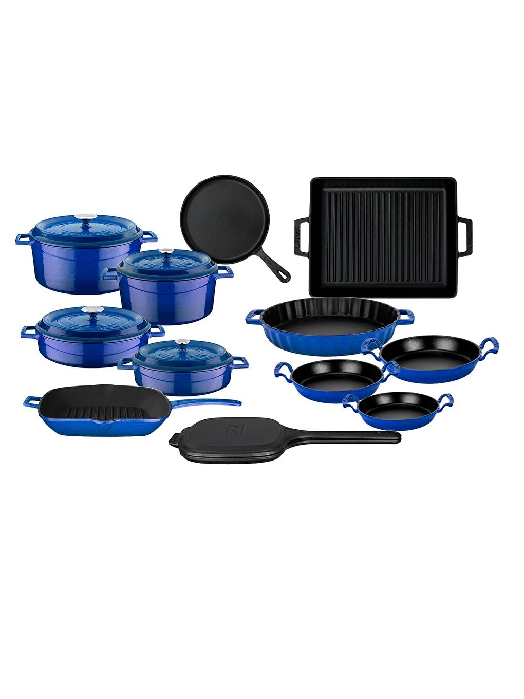 Mavi Döküm 12x Trendy Serisi 17 Parça Tencere & Tava Seti-1