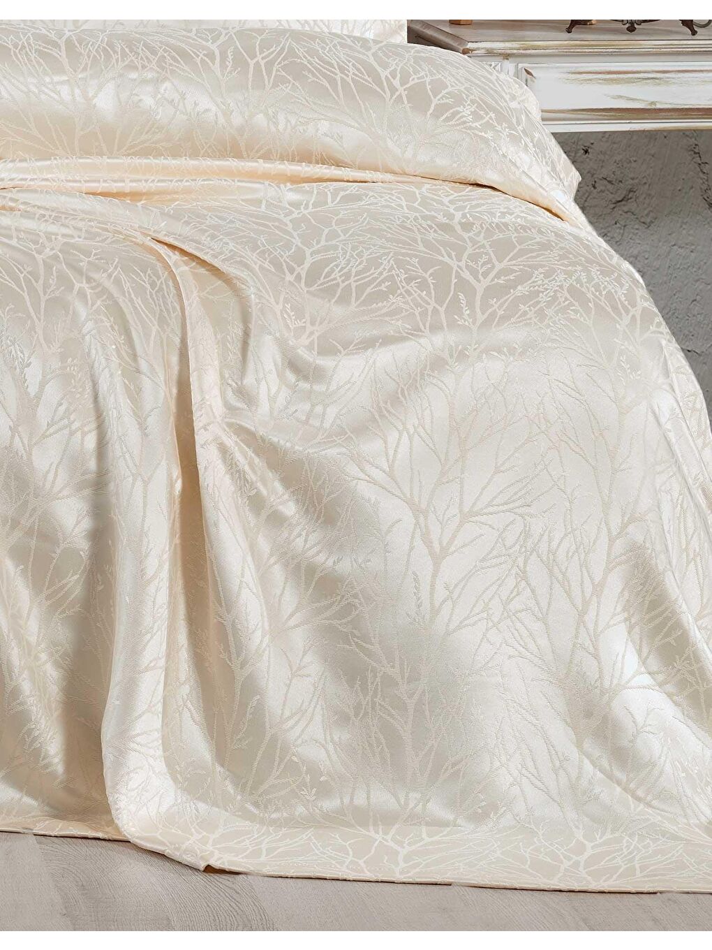 Bej Yatak Örtüsü Takımı Çift Kişilik Mucize Cappuccino (220x240 cm)-2
