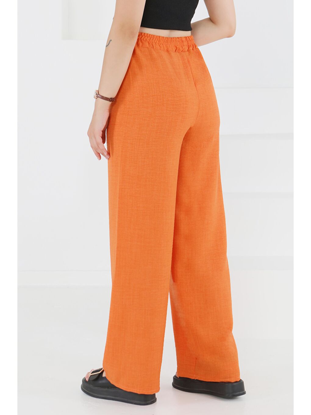 Beli Lastikli Salaş Pantolon Turuncu - 27461-4