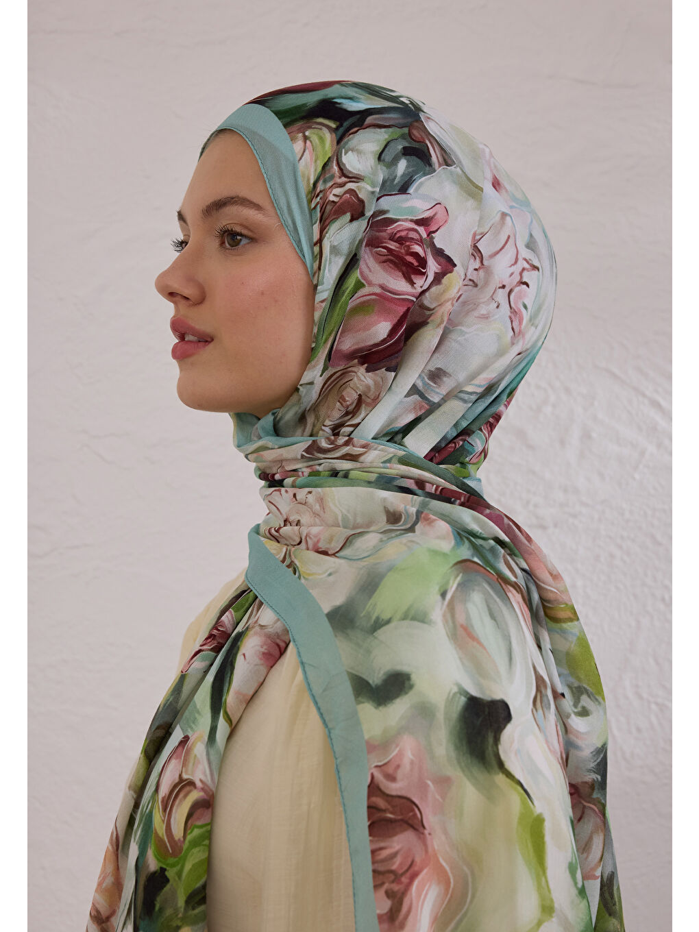 Mavi Nerıssa Desen Rami Şal Okyanus-2