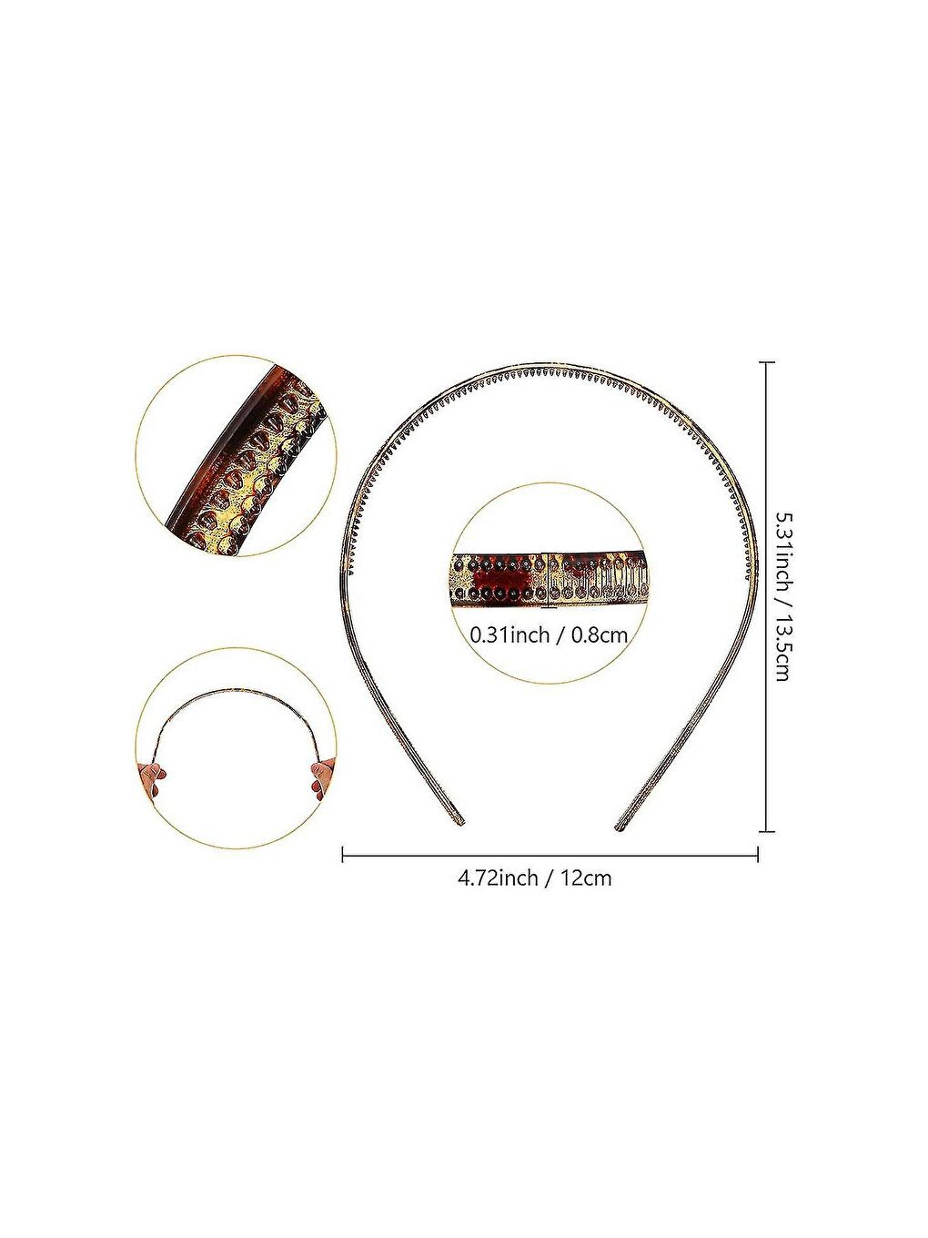 Kaplumbağa Sırtı Gri ve Düz Siyah İnce Asetat Taç -2 Adet-5