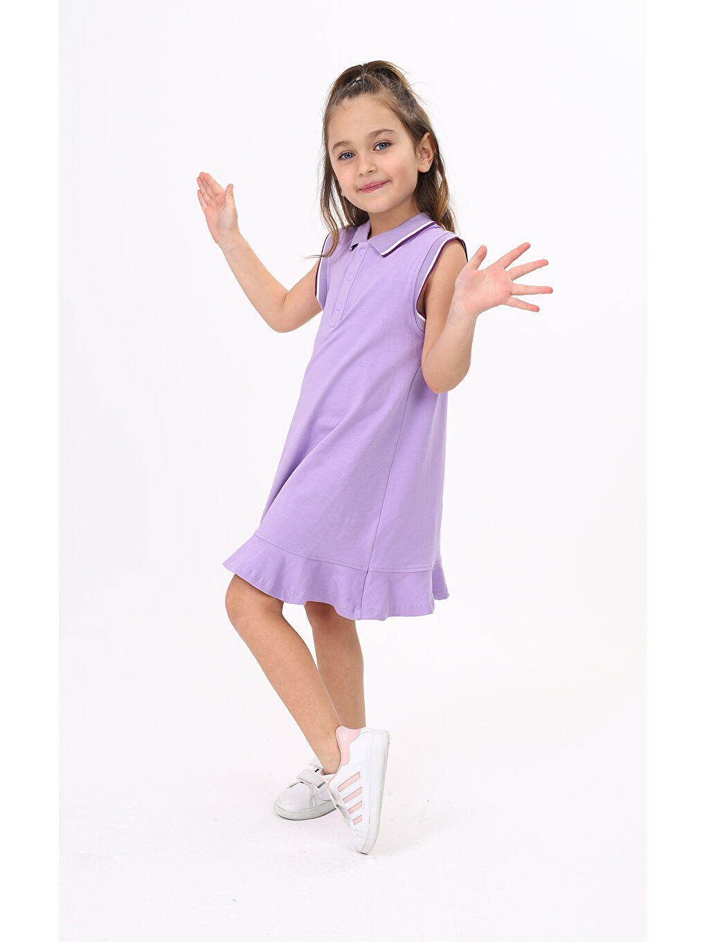 Toontoykids Lila Kız Çocuk Elbise - 2