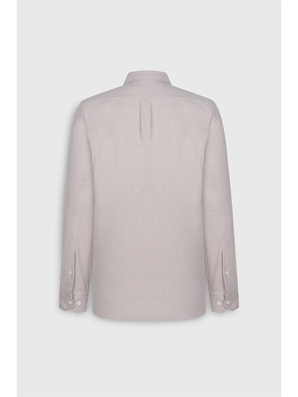 Erkek Bej Oxford Dar Kesim Klasik Yaka Çift Kapak Cepli Gömlek-4