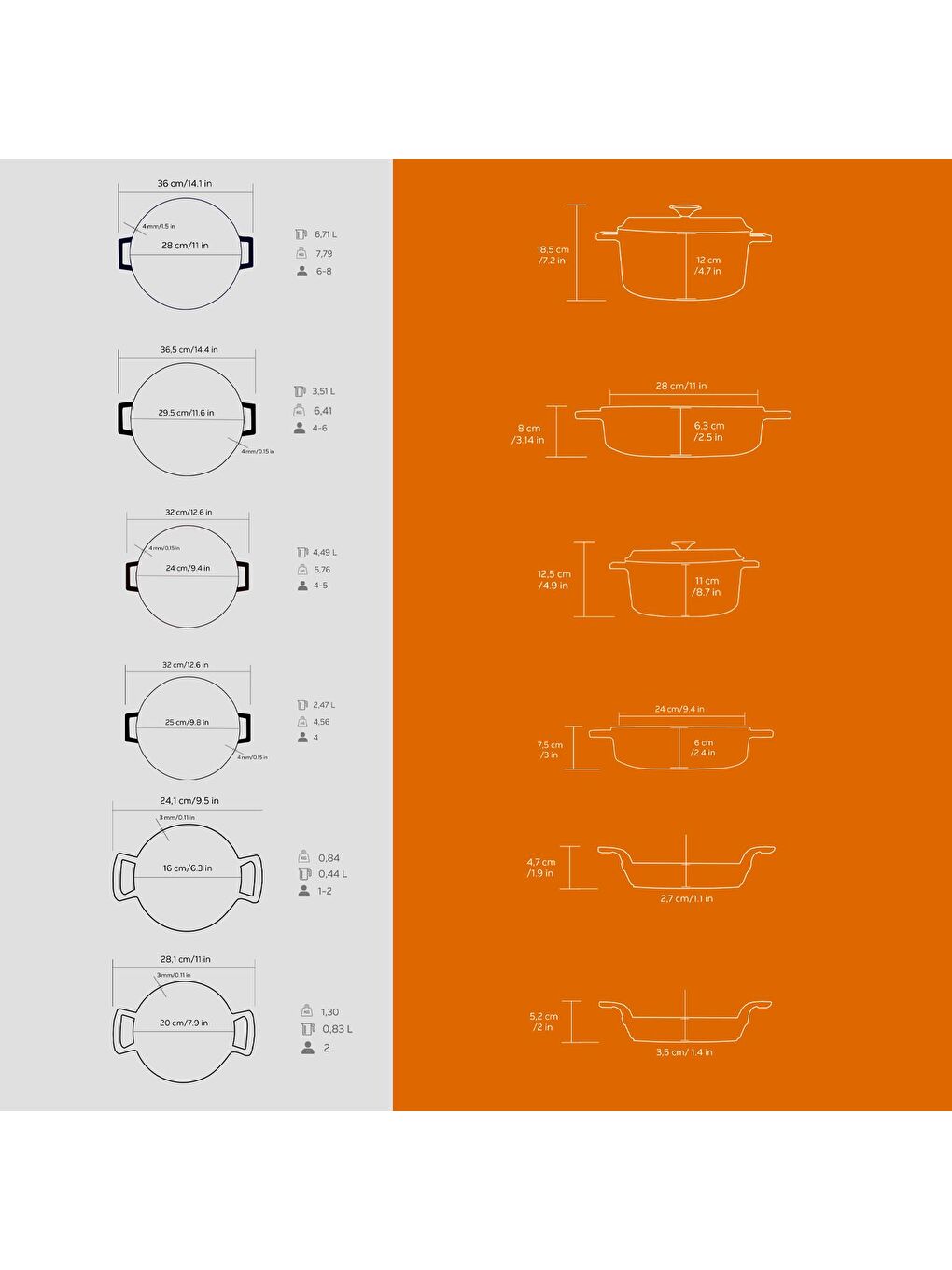 Turuncu Döküm 12x Trendy Serisi 17 Parça Tencere & Tava Seti-5