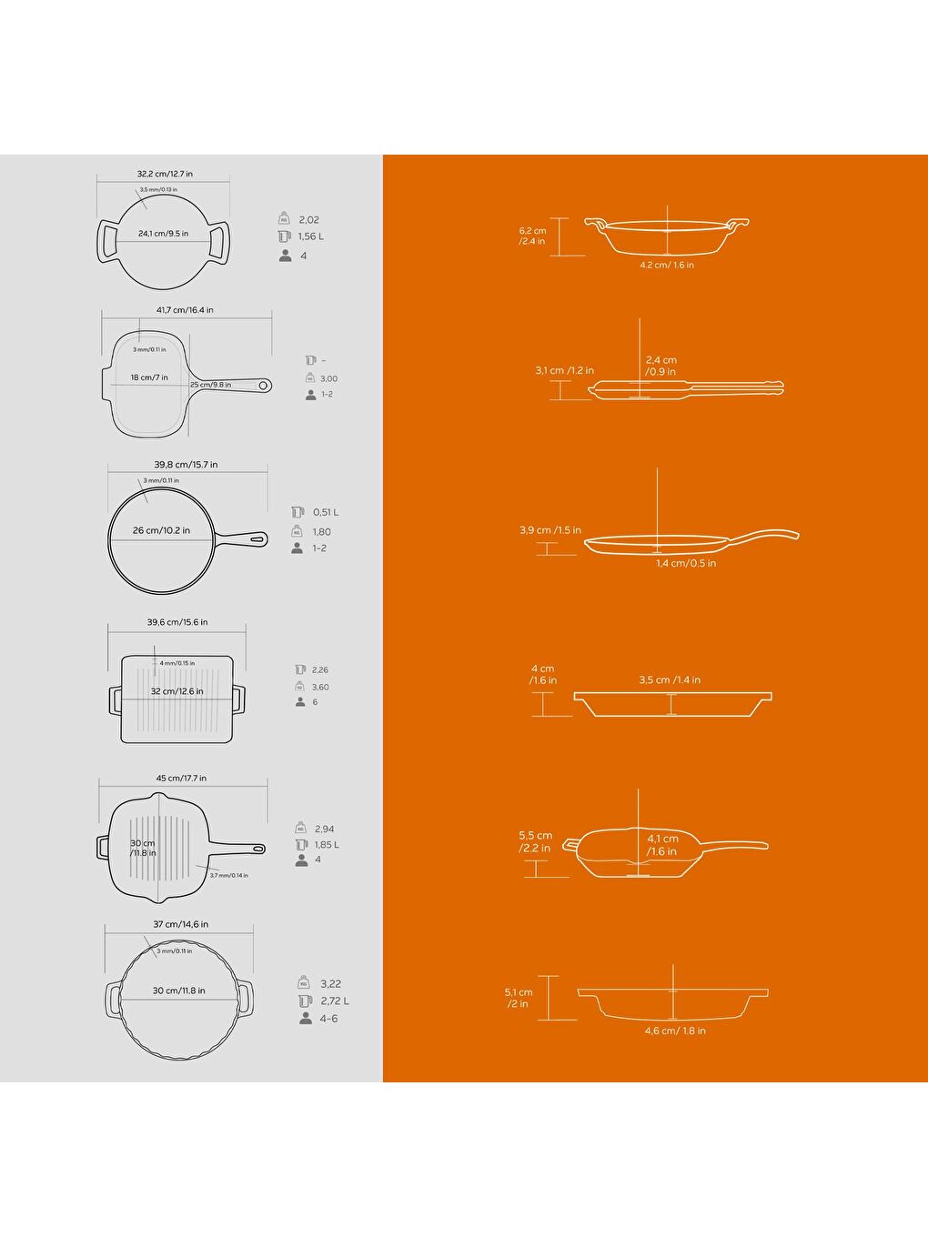 Turuncu Döküm 12x Trendy Serisi 17 Parça Tencere & Tava Seti-6