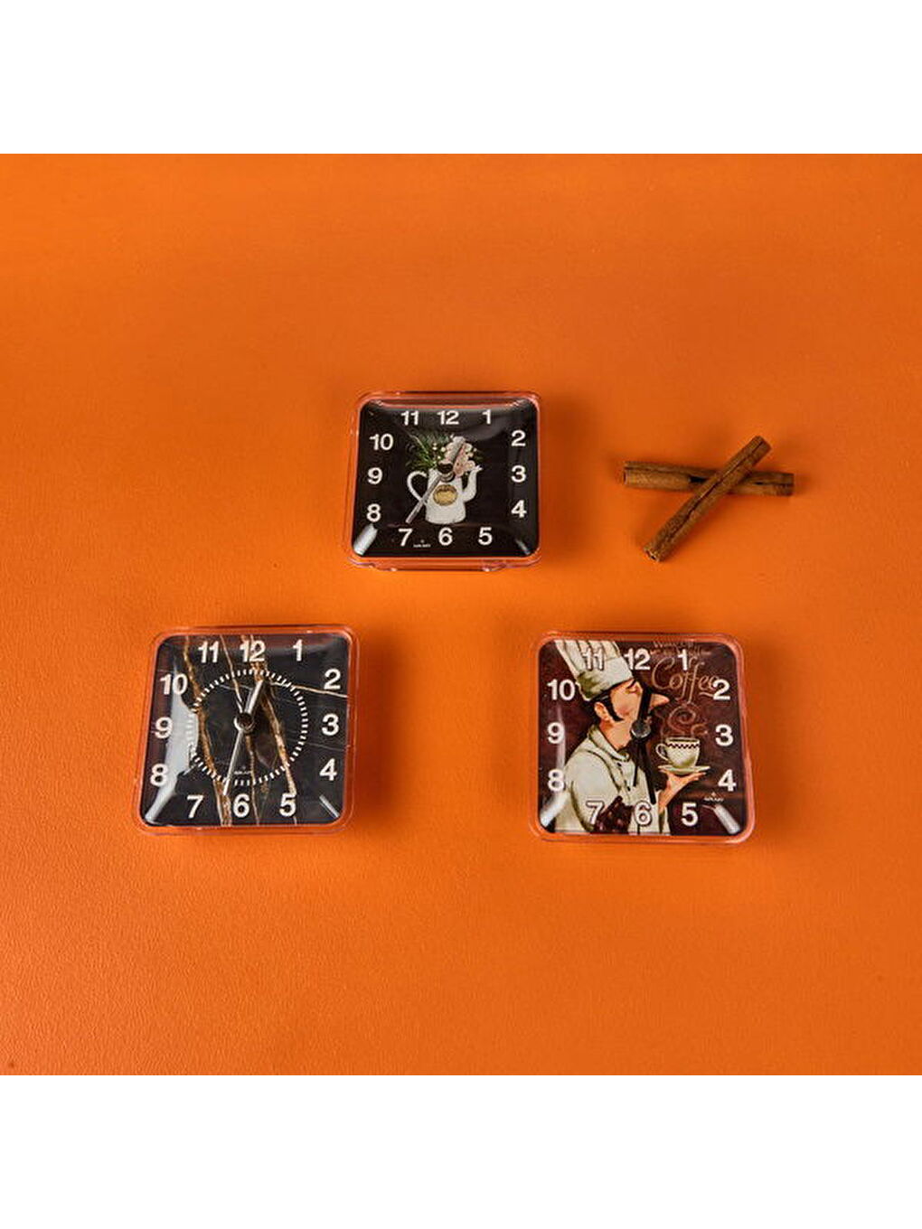 Karışık Kare Mıknatıslı Buzdolabı Saati - Asorti - 10 cm-3