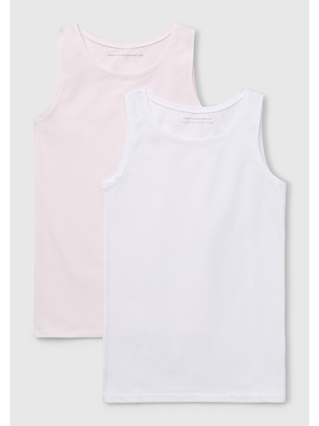 Kız Çocuk Beyaz-Pembe Kalın Askılı 2'li Atlet Seti