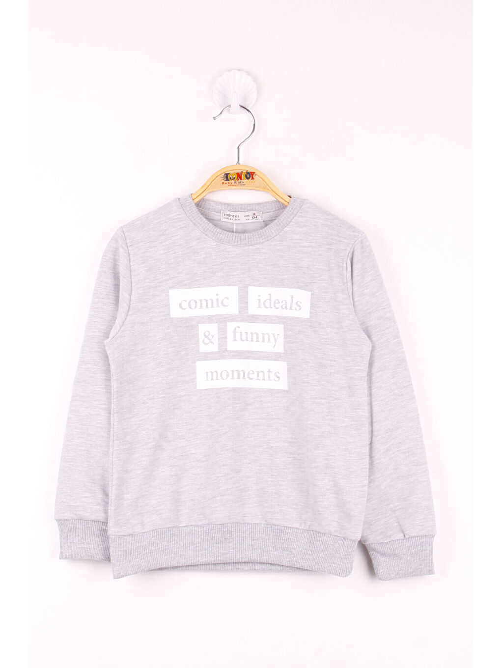 Gri Erkek Çocuk Baskılı Sweatshirt