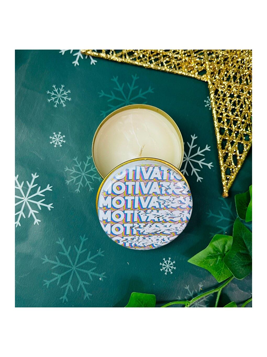 Karışık Motivation Tasarımlı Kokulu Teneke Mum-1