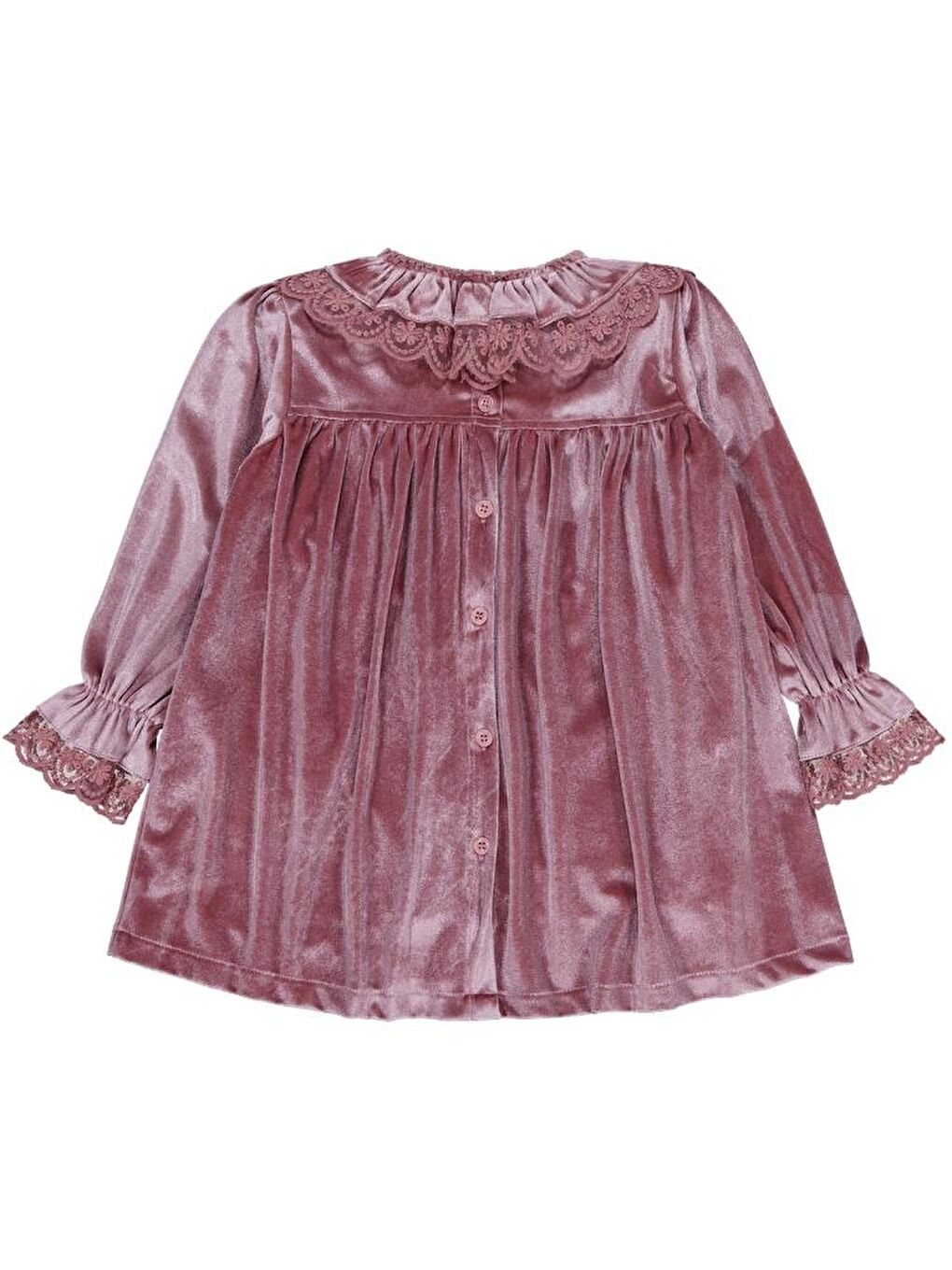 Girls Yakası Fırfırlı 2-5 Yaş Elbise - Pembe 5-6 Yaş