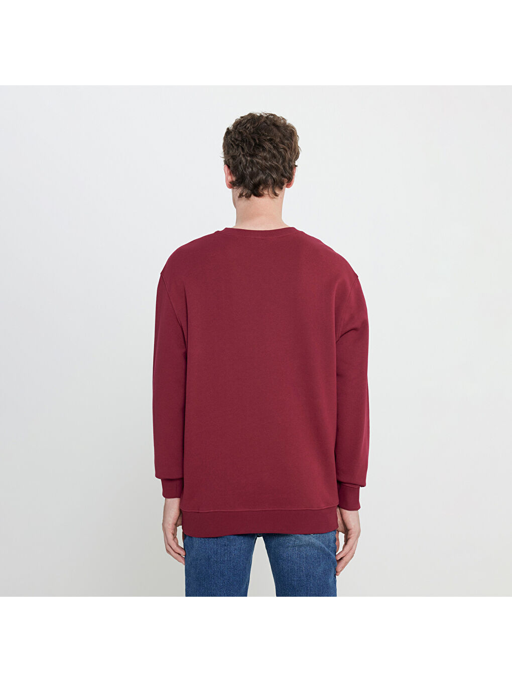 Lee Erkek Bordo Yuvarlak Yaka Sweatshirt - 3