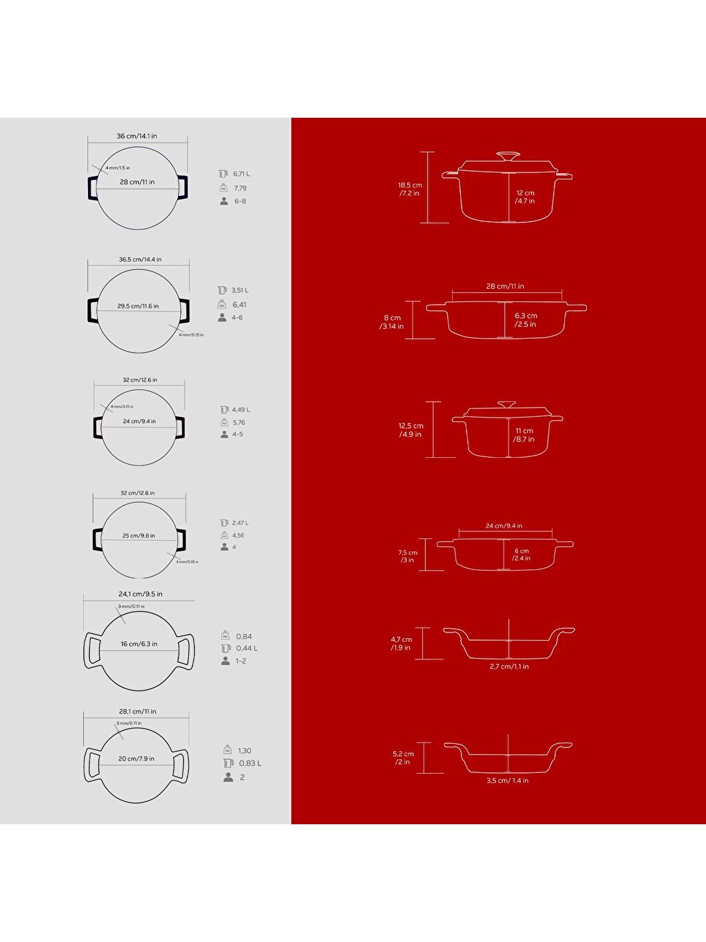 Kırmızı Döküm 12x Trendy Serisi 17 Parça Tencere & Tava Seti-5