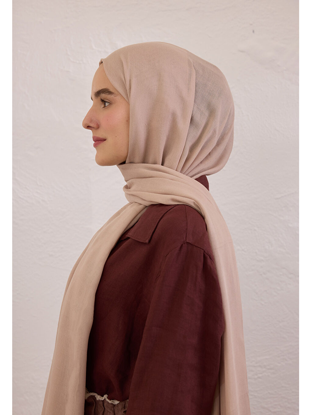 Pembe Soft Viskon Şal Pudra-2