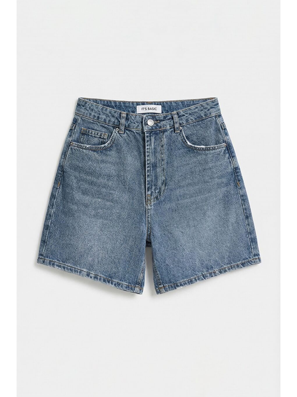 Mavi Kadın Koyu Jean Rengi 2s6-125 Mom Fit Midi Boy %100 Pamuk Denim Şort-1