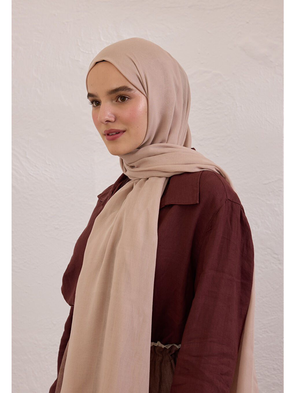 Pembe Soft Viskon Şal Pudra-3