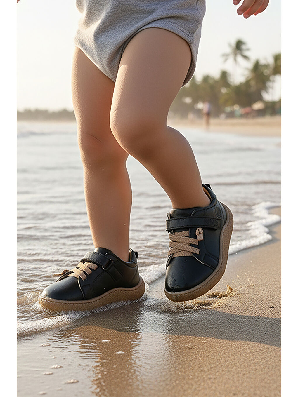 Siyah Arad %100 Deri Günlük Erkek Bebek Spor Ayakkabı-2