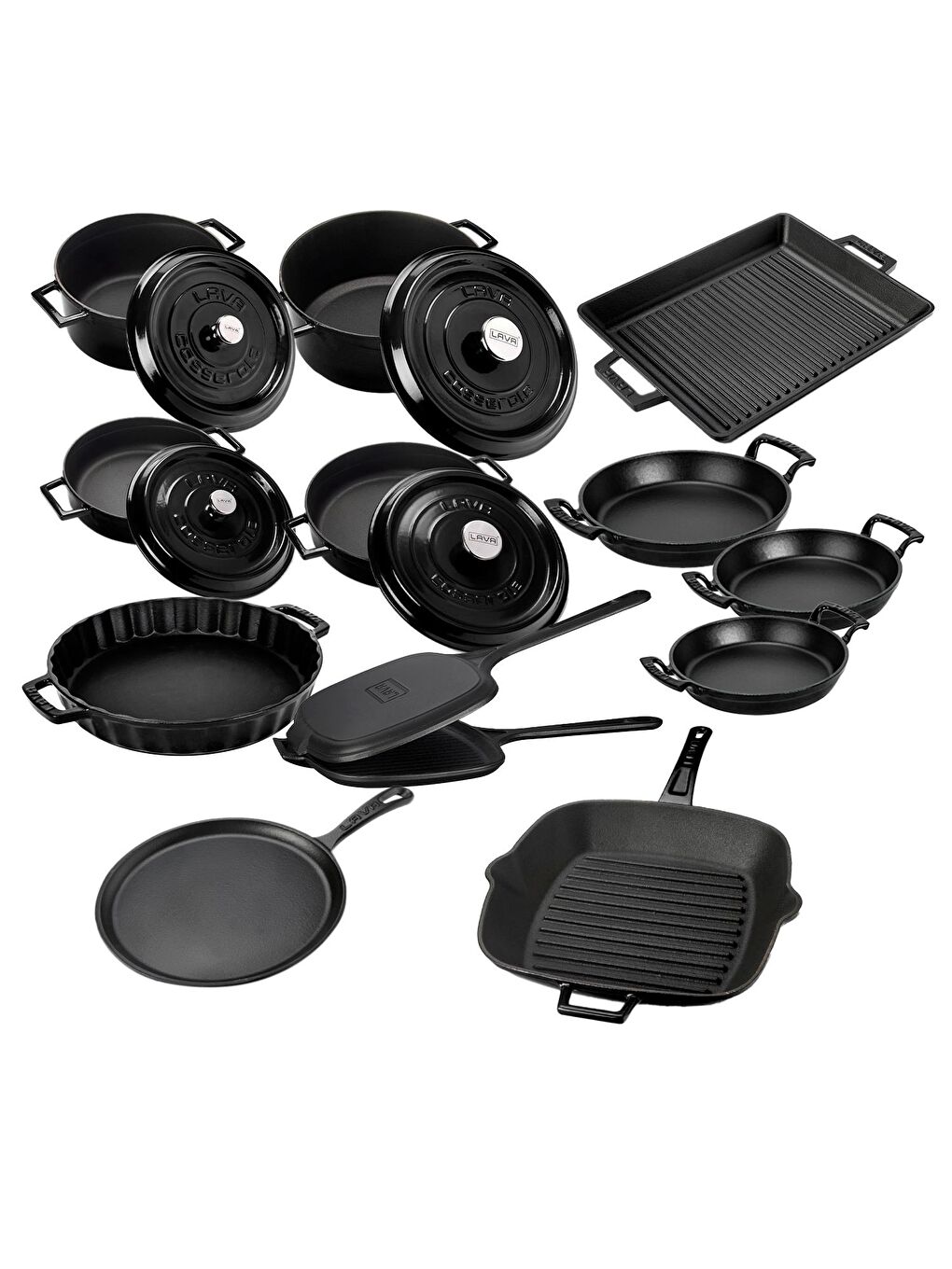 Siyah Döküm 12x Trendy Serisi 17 Parça Tencere & Tava Seti-2