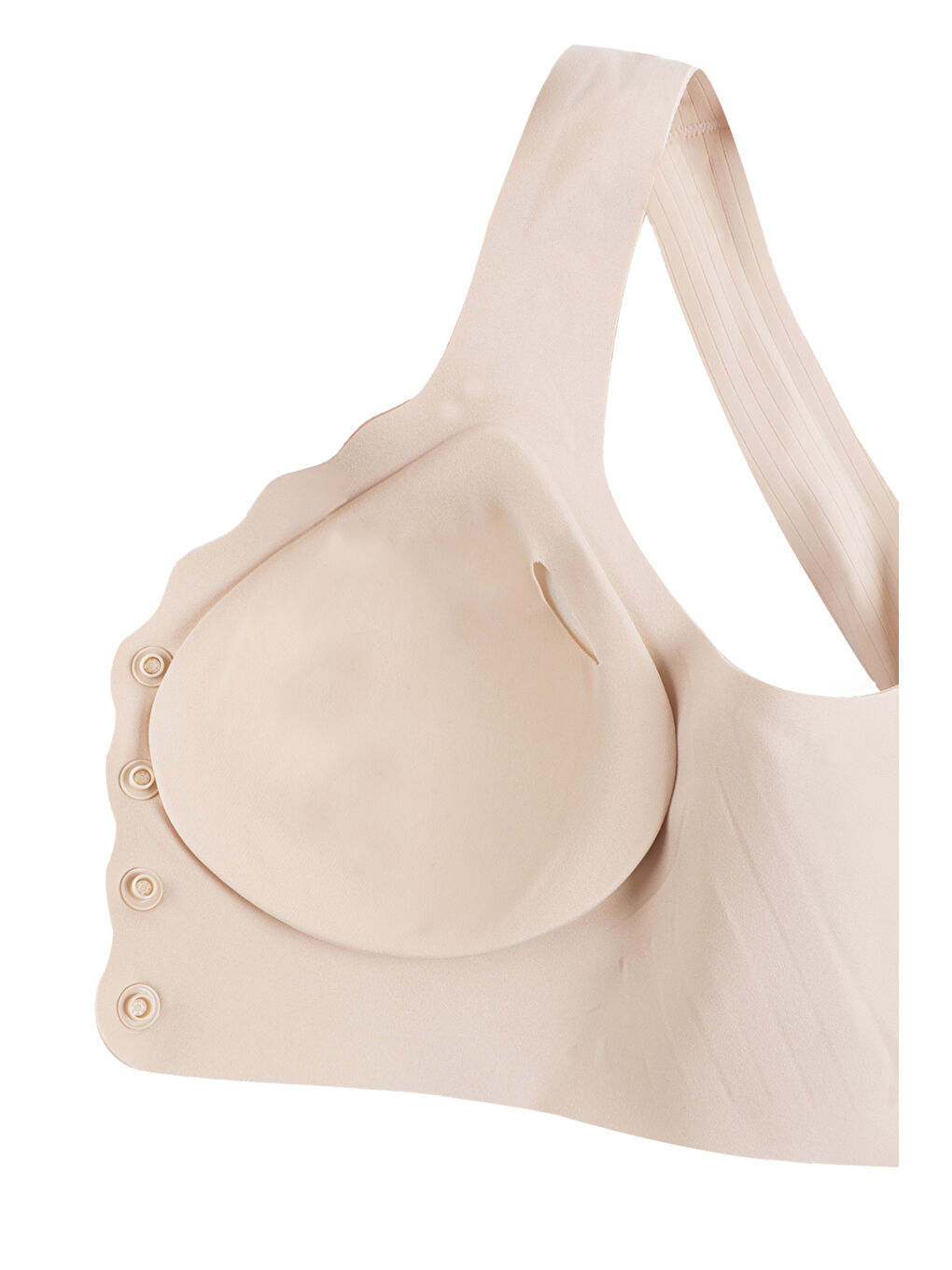 Ekru Balensiz Lazer Dikişsiz Kaplı Önden Kopçalı Sütyen Büstiyer-2