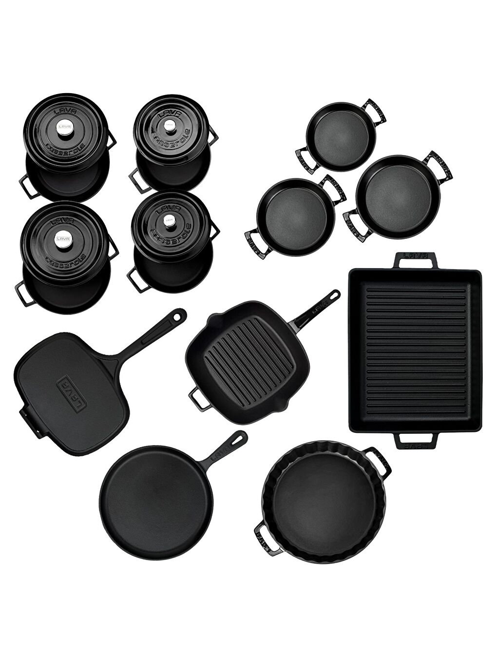 Siyah Döküm 12x Trendy Serisi 17 Parça Tencere & Tava Seti-3