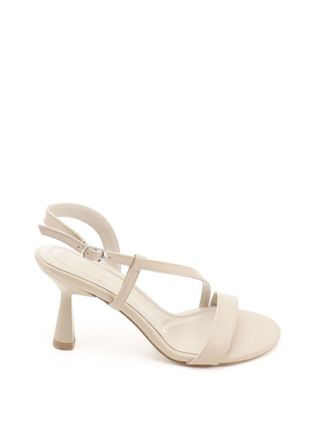 Bej Kadın TEN Bantlı Kadeh Ökçe Sandalet-1